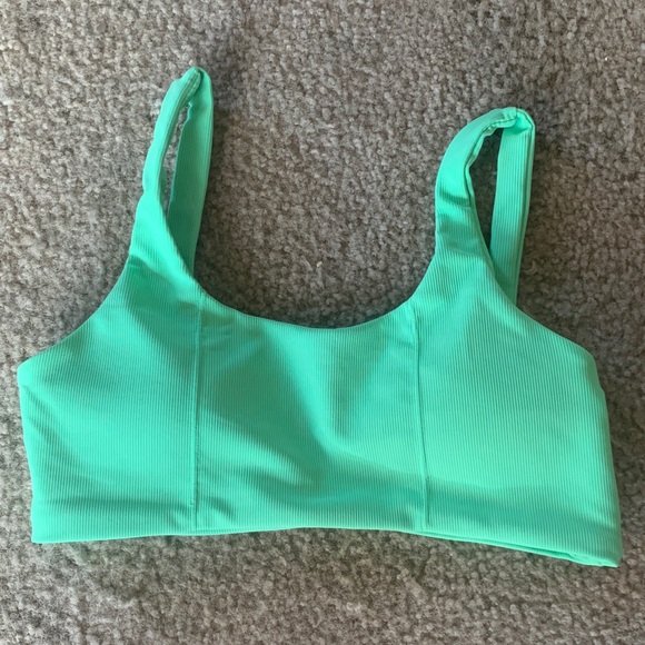 Wilo The Label Other - Wilo The Label Australia Ribbed Scoop Sports Bra In Neon Apple Size Small